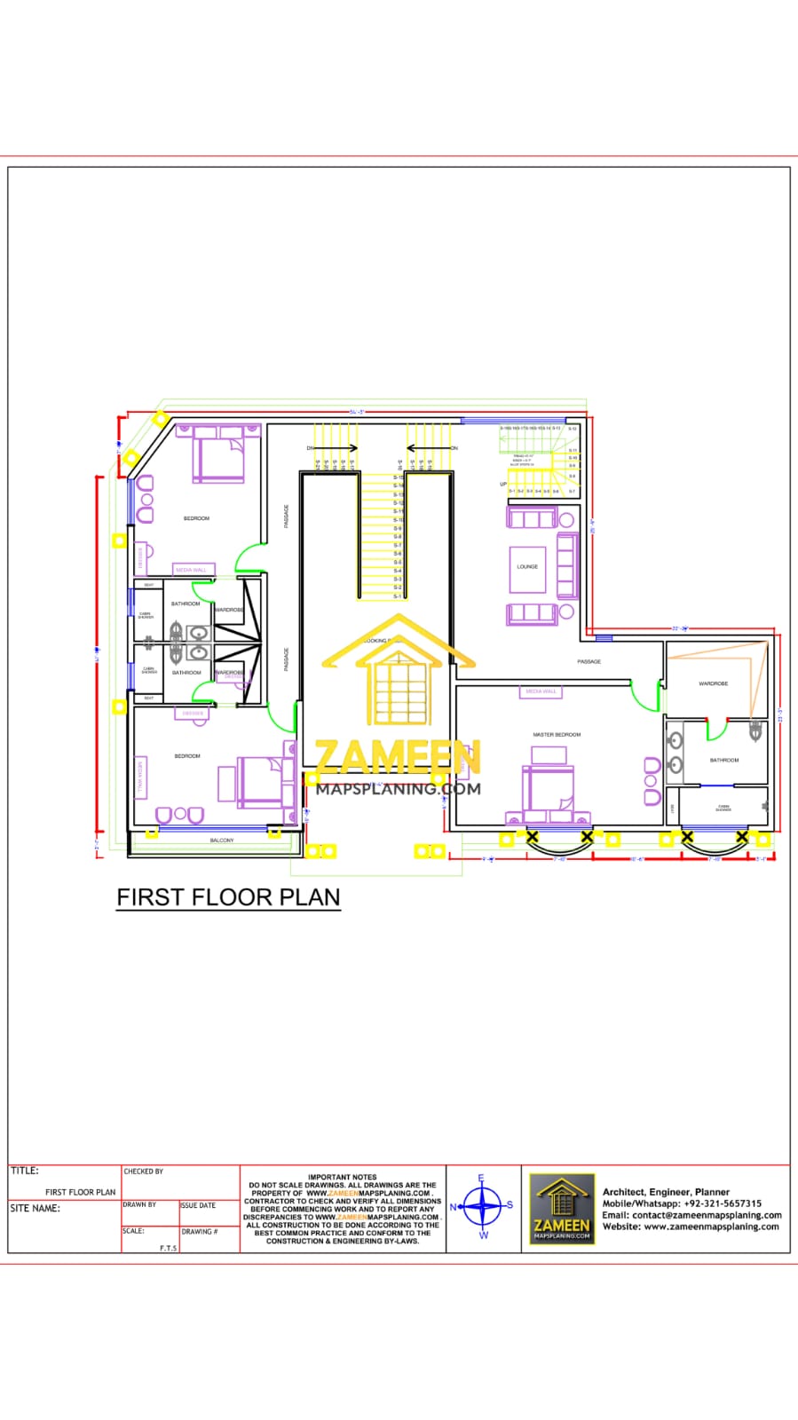 17 Marla Banglow (76'-6"X50'-0") Spanish Colonial Revival Style Mansion