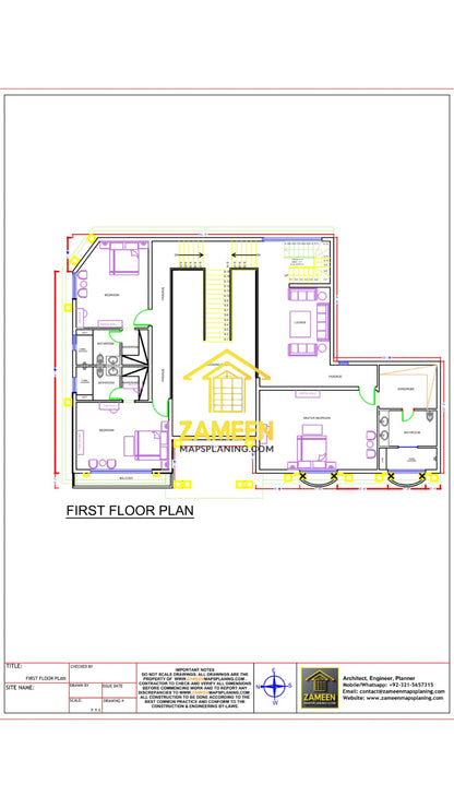 17 Marla Banglow (76'-6"X50'-0") Spanish Colonial Revival Style Mansion