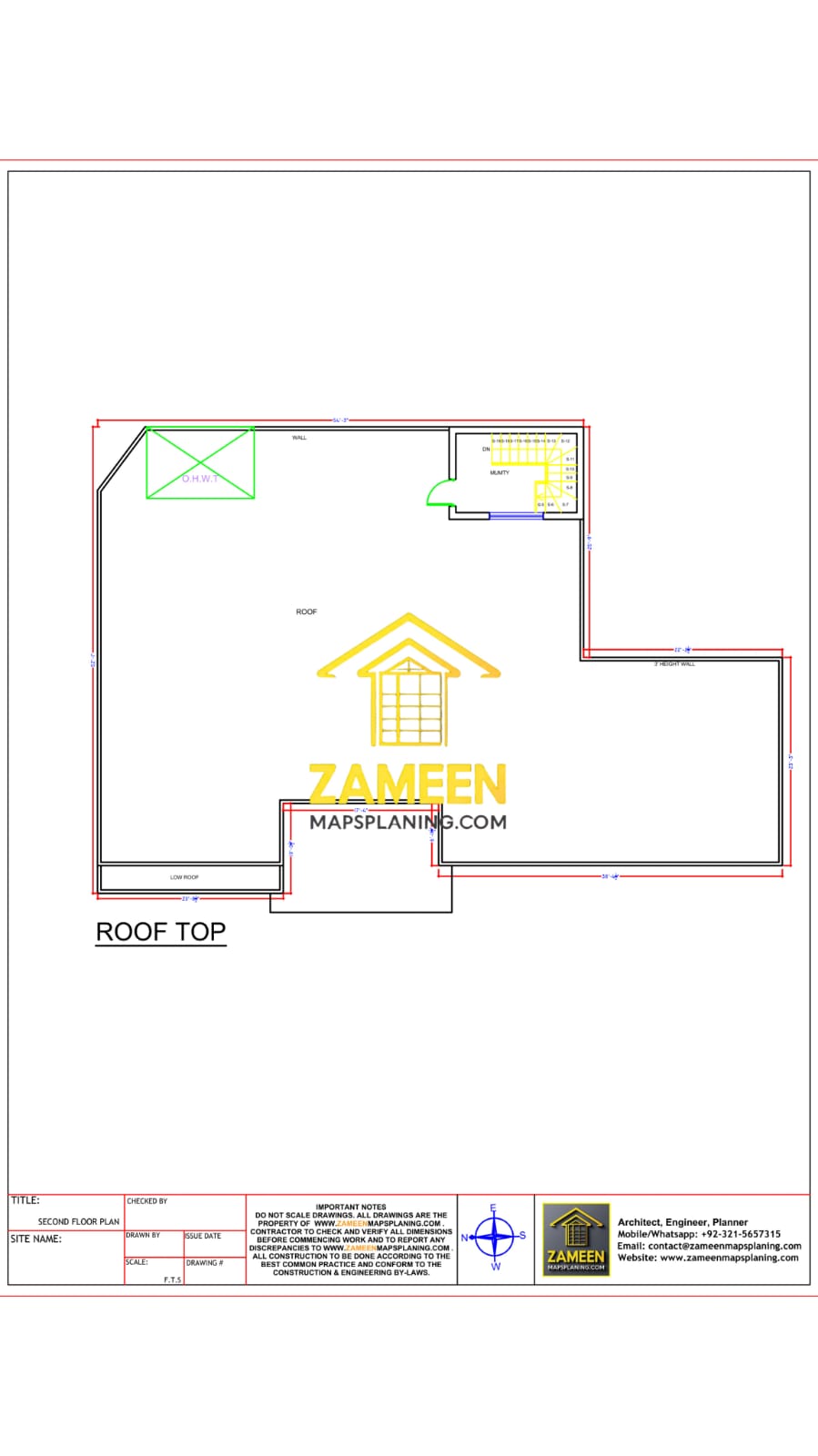 17 Marla Banglow (76'-6"X50'-0") Spanish Colonial Revival Style Mansion