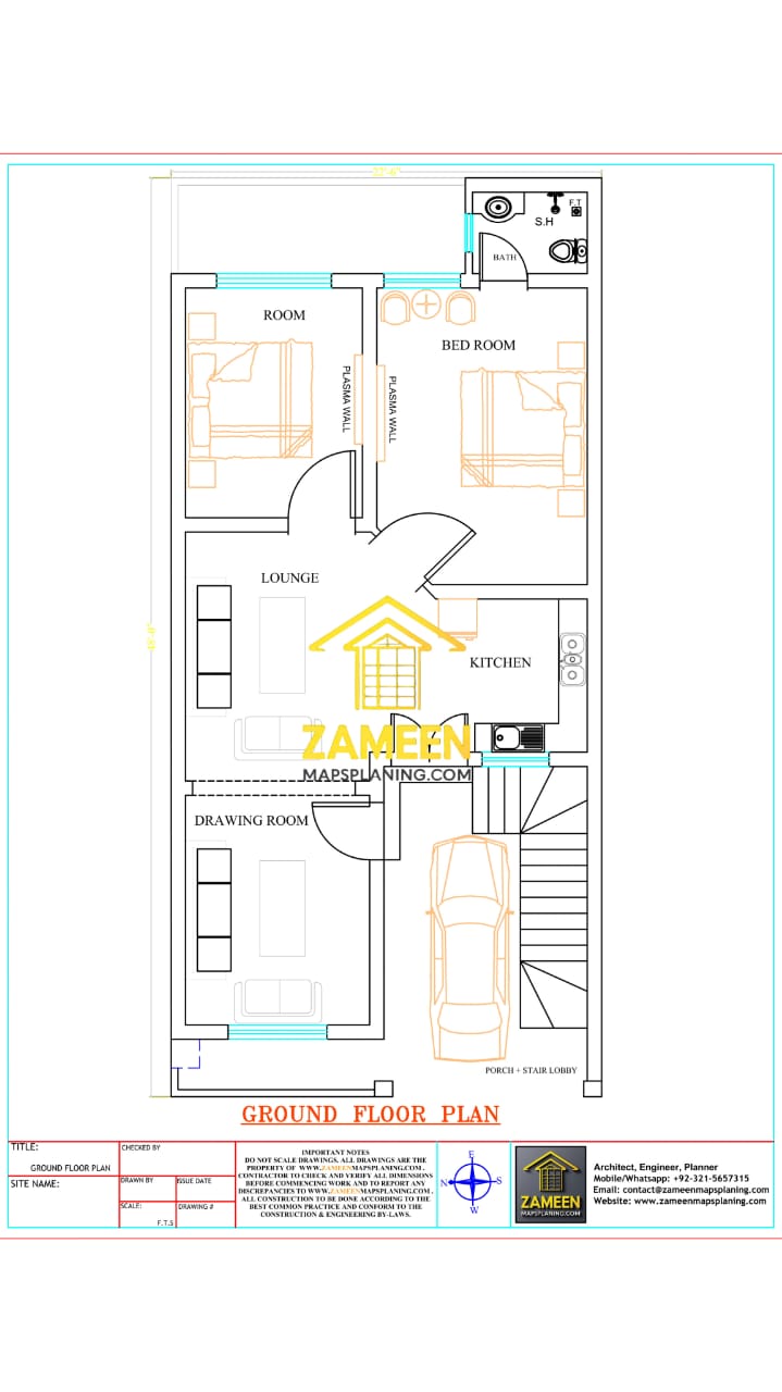 5 Marla (22'-6''X48'-0'') Contemporary Modern Style House