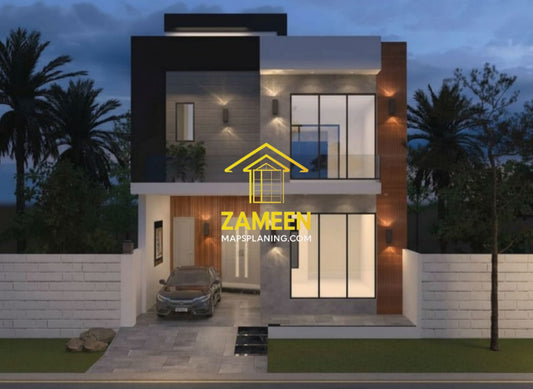 5 Marla (25'-0''X45'-0'') Contemporary Modern Style House