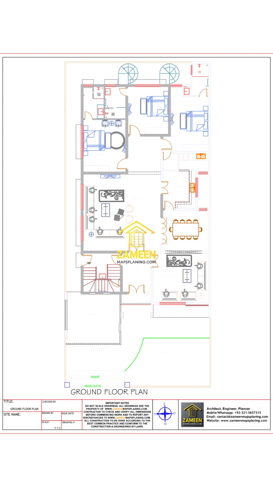 22 Marla (50'-0"X100'-0") Contemporary Modern Tropical Style House