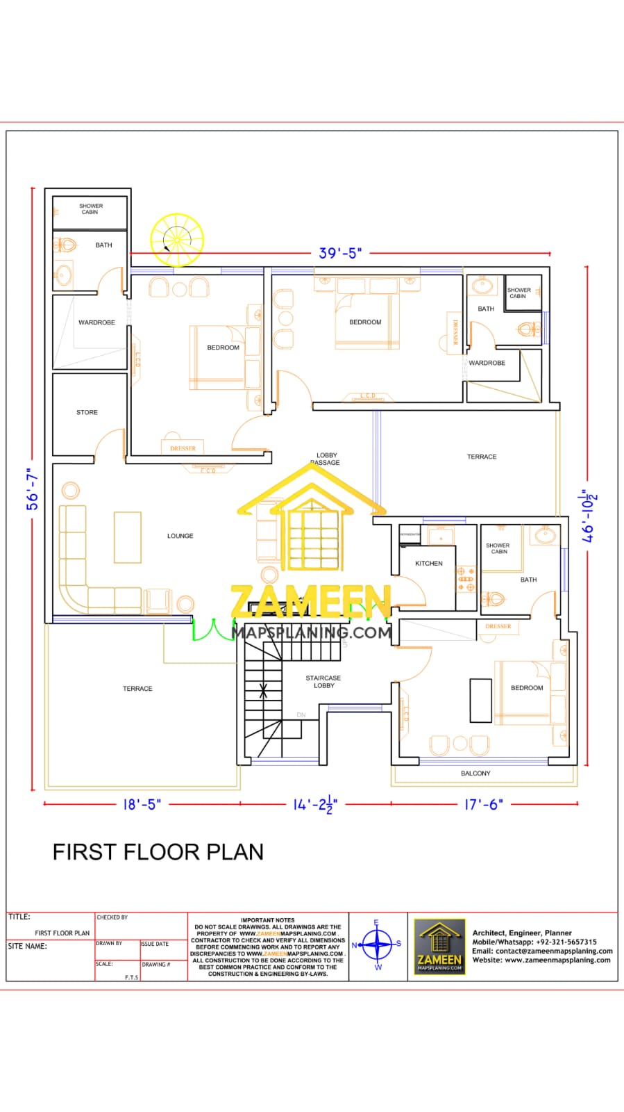 16 Marla (55'-2.5"X65'-1") Ultra Modern Minimalist Style House