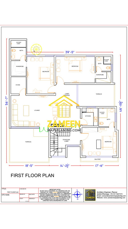 16 Marla (55'-2.5"X65'-1") Ultra Modern Minimalist Style House