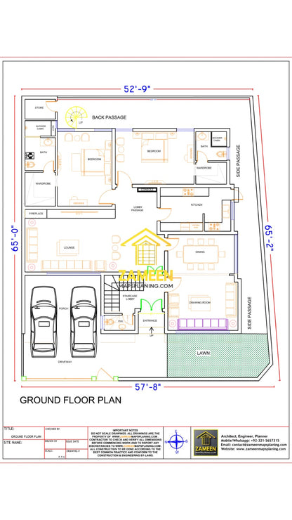 16 Marla (55'-2.5"X65'-1") Ultra Modern Minimalist Style House