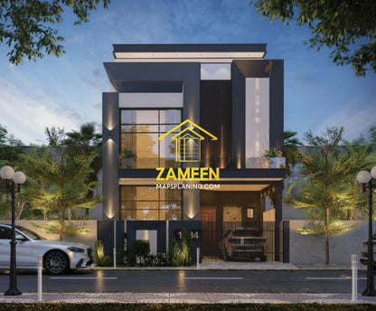 5 Marla (25'-0''X45'-0'') Contemporary Modern Style House