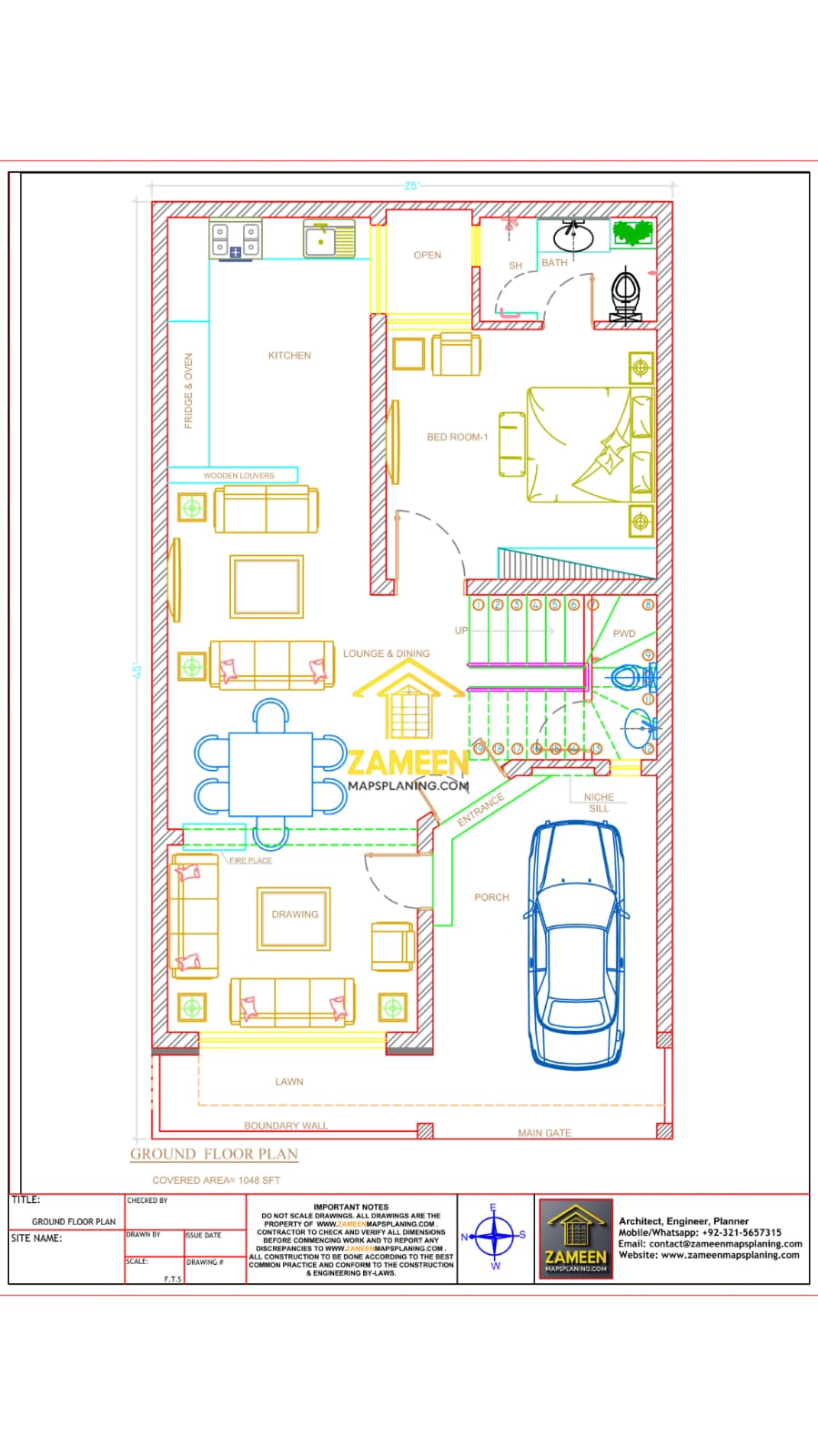 5 Marla (25'-0''X45'-0'') Contemporary Modern Style House
