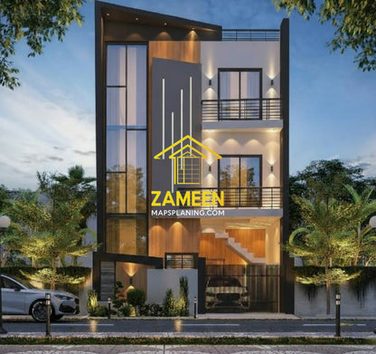 5 Marla (25'-0''X45'-0'') Contemporary Modern Style House