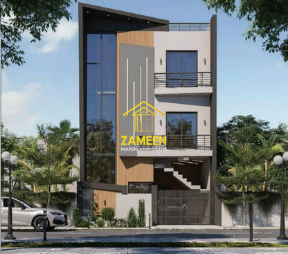 5 Marla (25'-0''X45'-0'') Contemporary Modern Style House